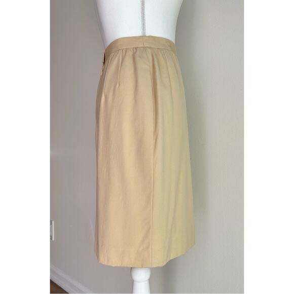 Vintage Escada Margaretha Ley Wool Pencil Skirt High Waist Cream Designer Small - Picture 8 of 10